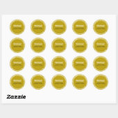 Gold en White Business-Adresetiketten Ronde Sticker (Vel)