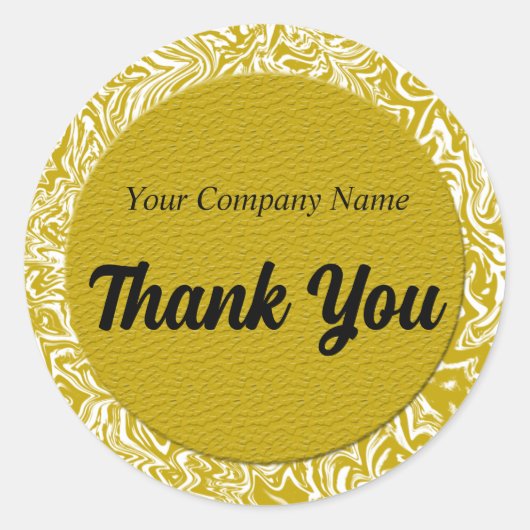 Gold en White Business - Hartelijk dank Ronde Sticker (Voorkant)