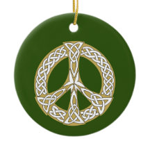 Gold en White Celtic Peace Sign Aangepast