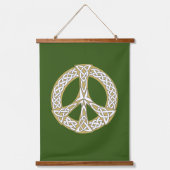 Gold en White Celtic Peace Sign Hangend Wandkleed (Voorkant)