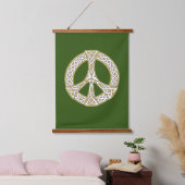 Gold en White Celtic Peace Sign Hangend Wandkleed (Slaapkamer)