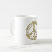 Gold en White Celtic Peace Sign Koffiemok (Voorkant links)