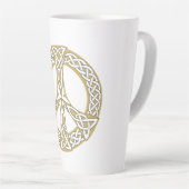 Gold en White Celtic Peace Sign Latte Mok (Rechterhoek)