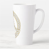 Gold en White Celtic Peace Sign Latte Mok (Rechts)