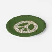 Gold en White Celtic Peace Sign Papieren Bordje (Gekanteld)