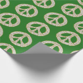 Gold- en White Celtic Peace Sign-patroon Cadeaupapier (Hoek)