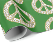 Gold- en White Celtic Peace Sign-patroon Cadeaupapier (Rol Hoek)