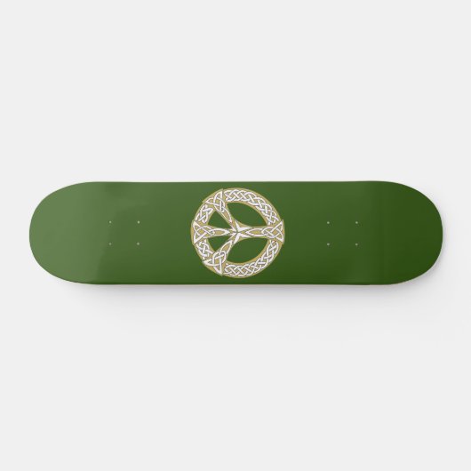 Gold en White Celtic Peace Sign Persoonlijk Skateboard (Horizontaal)