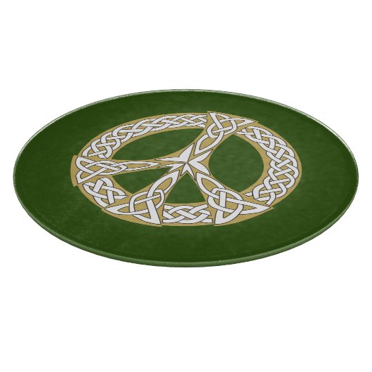 Gold en White Celtic Peace Sign Snijplank (Hoek)