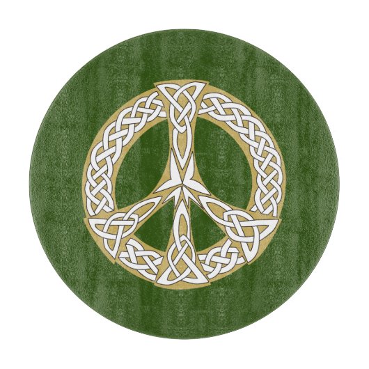 Gold en White Celtic Peace Sign Snijplank (Voorkant)