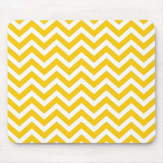 Gold en White Chevron Pattern Muismat (Voorkant)