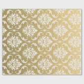 Gold en White Classic Damask Cadeaupapier (Vlak)