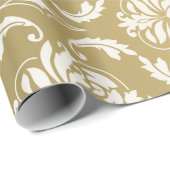 Gold en White Classic Damask Cadeaupapier (Rol Hoek)