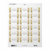 Gold en White Classic Damask Etiket (Full Sheet)