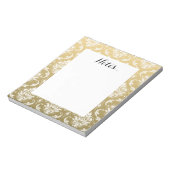 Gold en White Classic Damask Notitieblok (Linkerzijde)