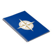 Gold en White Compass op Blue Field Notitieboek (Rechterzijde)