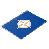 Gold en White Compass op Blue Field Notitieboek (Linkerzijde)