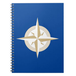 Gold en White Compass op Blue Field Notitieboek