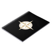 Gold en White Compass op zwart Notitieboek (Linkerzijde)