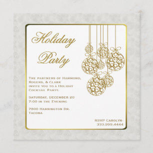Gold en White Custom Corporate Holiday Uitnodiging