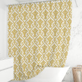 Gold en White Damask Douchegordijn