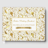 Gold en White Damask Gastenboek (Voorkant)