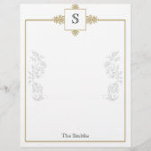 Gold en White Damask Letterhead (Voorkant)
