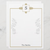 Gold en White Damask Letterhead (Voorkant / Achterkant)