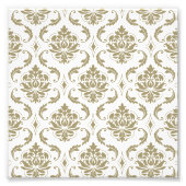 Gold en White  Damask Pattern Foto Afdruk (Voorkant)
