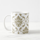 Gold en White  Damask Pattern Koffiemok (Links)