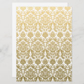 Gold en White Elegant Damask Pattern Kaart (Voorkant / Achterkant)
