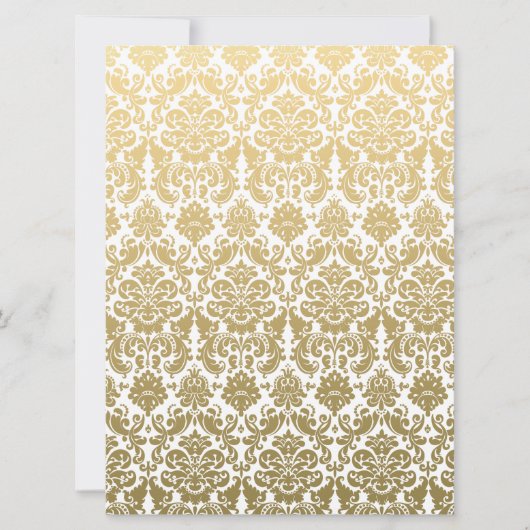Gold en White Elegant Damask Pattern Kaart (Voorkant)
