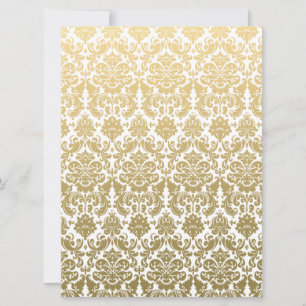 Gold en White Elegant Damask Pattern Kaart
