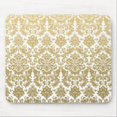 Gold en White Elegant Damask Pattern Muismat (Voorkant)