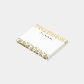Gold en White Elegant Damask Pattern Post-it® Notes (Schuin)