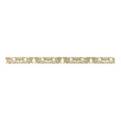 Gold en White Elegant Damask Pattern Satijnen Lint (Voorkant)