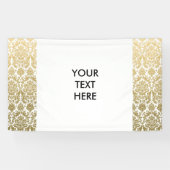 Gold en White Elegant Damask Pattern Spandoek (Horizontaal)