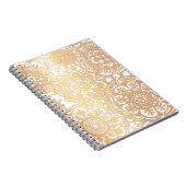 Gold en White Floral Mandala Pattern Notitieboek (Rechterzijde)