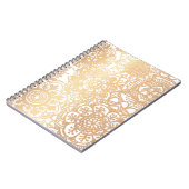 Gold en White Floral Mandala Pattern Notitieboek (Linkerzijde)