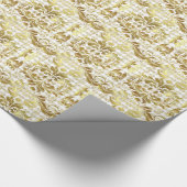 Gold- en White Floral-patroon Cadeaupapier (Hoek)