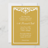 Gold en White Flourish Formal Prom Dance Ball Kaart (Voorkant)