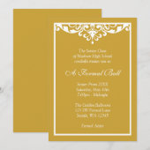 Gold en White Flourish Formal Prom Dance Ball Kaart (Voorkant / Achterkant)