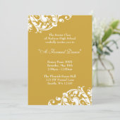 Gold en White Flourish Prom Formal Invitation Kaart (Staand voorkant)