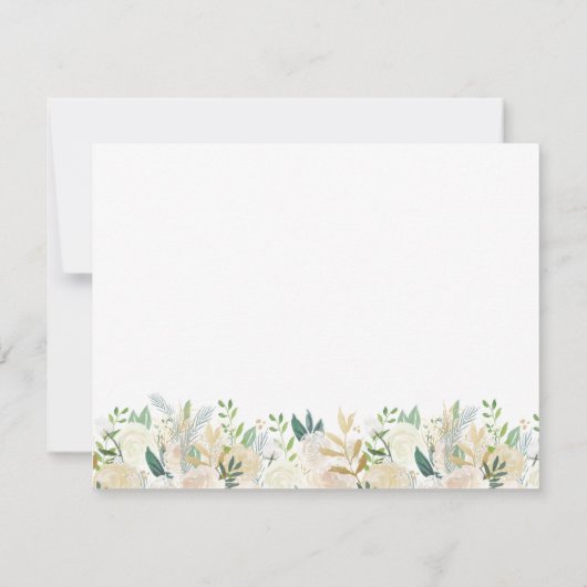 Gold en White Flower foto Save the Date Cards (Achterkant)