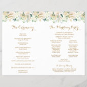 Gold- en White Flower Wedding Program Booklets Flyer (Achterkant)