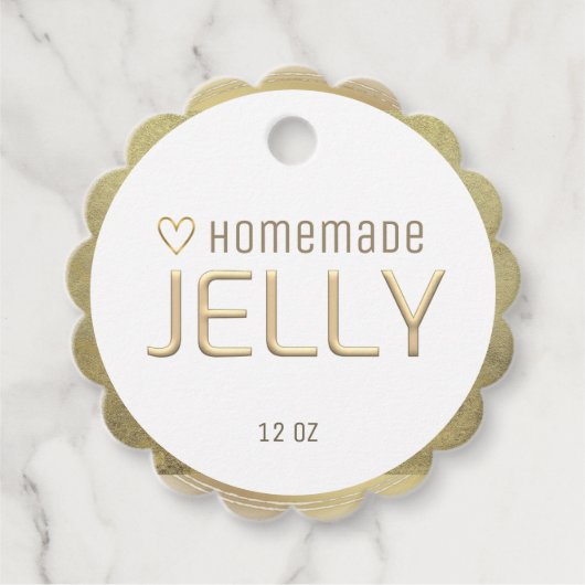 Gold en White Homemade Jam Dank je cadeau Label (Voorkant)