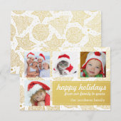 Gold- en White-kerstfeestdag fotokaarten Kaart (Voorkant / Achterkant)