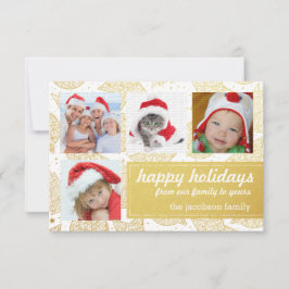 Gold- en White-kerstfeestdag fotokaarten Kaart