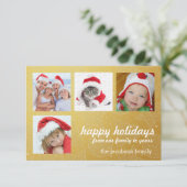 Gold- en White-kerstfeestdag fotokaarten Kaart (Staand voorkant)