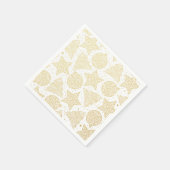 Gold- en White-kerstpatroonpapier Napkin-set Servetten (Hoek)